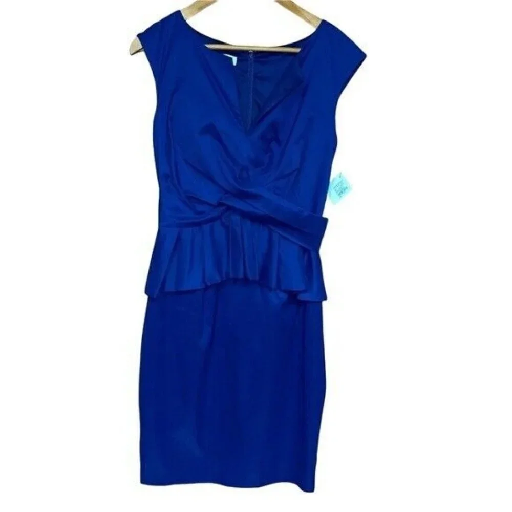 NEW! Ivy & Blu Maggy Royal Blue Peplum Boutique Starry Night Dress Size 4 - Picture 2 of 12